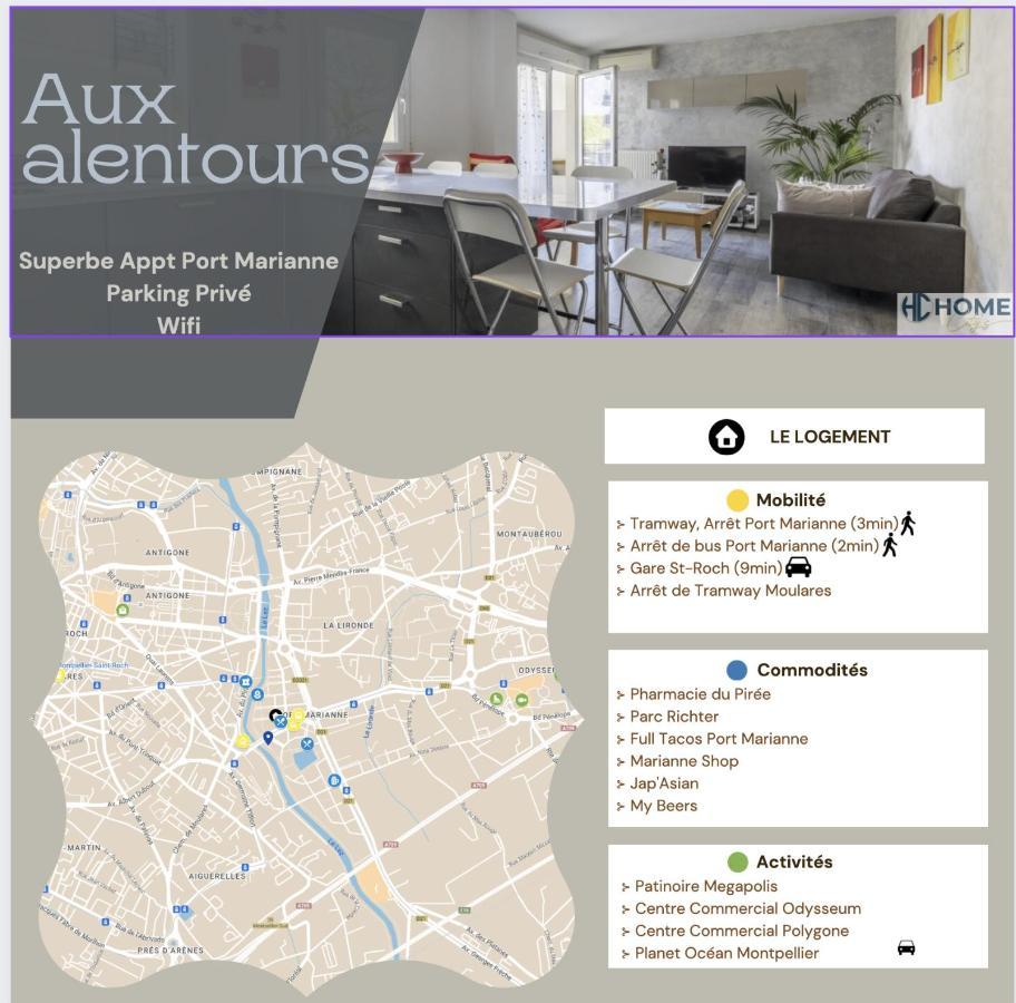 شقة Superbe Appt Port Marianne, Parking Prive, 4 Personnes مونبيلييه المظهر الخارجي الصورة
